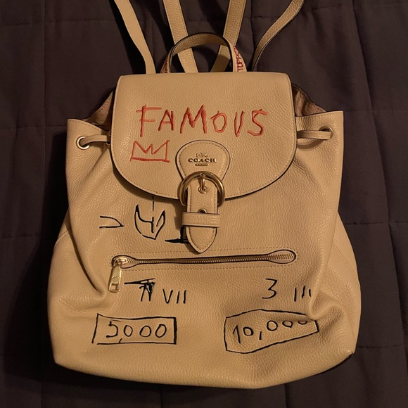 Coach X Jean Michel Basquiat Kleo Backpack Cream - Picture 4 of 5